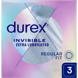 DUREX Invisible Extra Lubricated Prezerwatywy, 3 sztuki - zdjęcie poglądowe #1