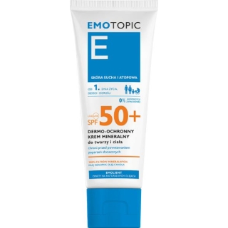 EMOTOPIC Krem do twarzy i ciała dermo ochronny mineralny SPF 50+ od 1. dnia życia, 75 ml - zdjęcie poglądowe #1