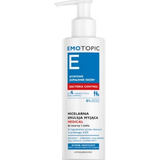 EMOTOPIC Bacteria Control Emulsja micelarna myjąca do twarzy, 190 ml - zdjęcie poglądowe #1