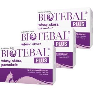 3 x BIOTEBAL PLUS włosy, skóra, paznokcie 30+10 tabletek - zdjęcie poglądowe #1