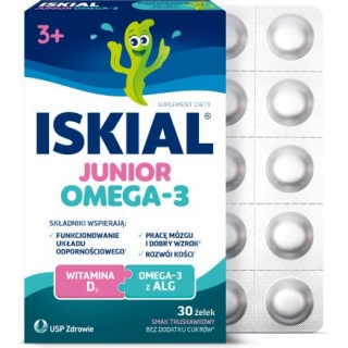 ISKIAL JUNIOR Omega-3 smak truskawkowy żelki, 30 sztuk - zdjęcie poglądowe #1