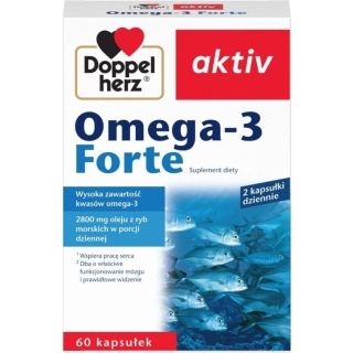 DOPPELHERZ AKTIV Omega 3 Forte, 60 kapsułek - zdjęcie poglądowe #1