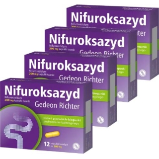 4 x Nifuroksazyd 200 mg 12 kapsułek - zdjęcie poglądowe #1