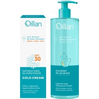 OILLAN COLD CREAM Krem odżywczy na każdą pogodę SPF30, 50 ml + OILLAN Olejkowy żel do mycia, 750 ml - zdjęcie poglądowe #1