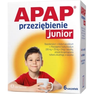 APAP przeziębienie junior, 6 saszetek - zdjęcie poglądowe #1