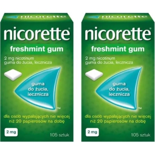 2 x NICORETTE FRESHMINT 2 mg, na rzucanie palenia, 105 sztuk - zdjęcie poglądowe #1