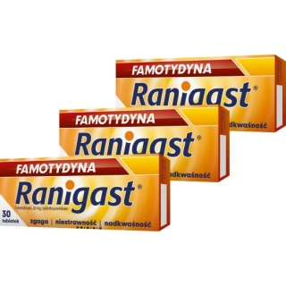 3 x Famotydyna Ranigast 20mg, 30 tabletek powlekanych - zdjęcie poglądowe #1