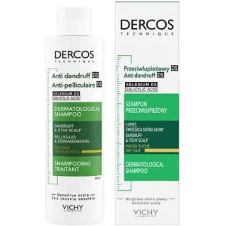 VICHY DERCOS DS Szampon przeciwłupieżowy łupież suchy, 200 ml - zdjęcie poglądowe #1