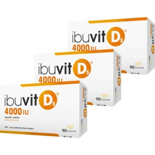 3 x Ibuvit D3 witamina D 4000 IU 90 kapsułki miękkie - zdjęcie poglądowe #1