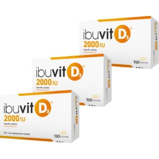 3 x IBUVIT D3 2000 IU, niedobór witaminy D, 150 kapsułek - zdjęcie poglądowe #1