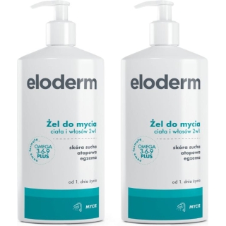 2 x ELODERM Żel do mycia ciała i włosów 2w1, 400 ml - zdjęcie poglądowe #1