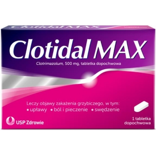 CLOTIDAL MAX 0,5 g, 1 tabletek dopochwowych - zdjęcie poglądowe #1