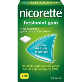 NICORETTE Freshmint Gum 4mg, rzucanie palenia, 105 sztuk - zdjęcie poglądowe #1