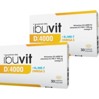 2 x Ibuvit D3 4000 + K2 MK-7 Omega3 30 kapsułek - zdjęcie poglądowe #1