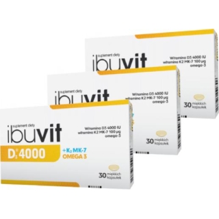 3 x Ibuvit D3 4000 + K2 MK-7 Omega3 30 kapsułek - zdjęcie poglądowe #1