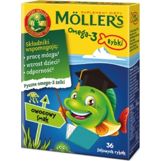MOLLERS Omega-3 Rybki owocowe żelki, 36 sztuk - zdjęcie poglądowe #1