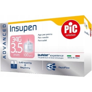 PIC Insupen Advanced Igły do pen insulinowych 34G 3,5mm 100 sztuk - zdjęcie poglądowe #1
