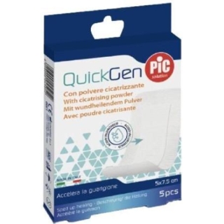 PIC QuickGen Plaster z gazą nasączaną kwasem hialuronowym 5 cm x 7,5 cm 5 sztuk - zdjęcie poglądowe #1