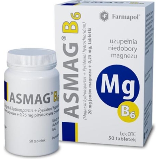 ASMAG B6 20mg+250mcg, 50 tabletek - zdjęcie poglądowe #1
