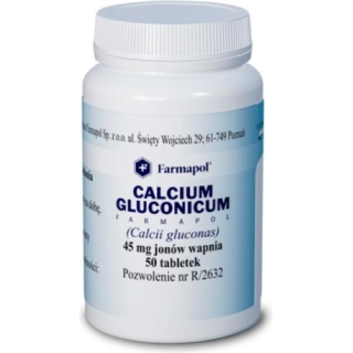 CALCIUM gluconicum Farmapol 0,045g Ca, 50 tabletek - zdjęcie poglądowe #1