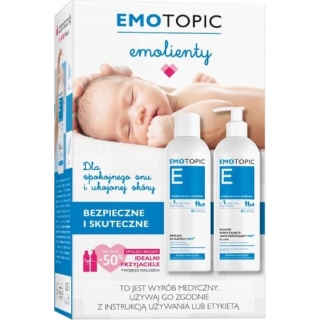EMOTOPIC Med+ Zestaw Emulsja do kąpieli + Balsam nawilżająco-natłuszczający, 400 ml + 400 ml - zdjęcie poglądowe #1