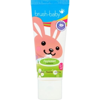 BRUSH-BABY Pasta do mycia zębów dla dzieci jabłkowo-miętowa 0-3 lat, 50 ml - zdjęcie poglądowe #1