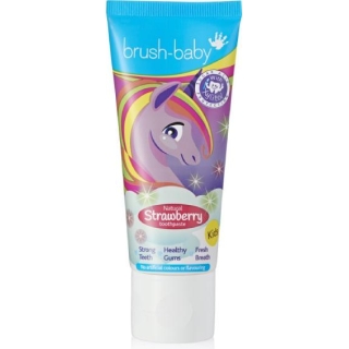 BRUSH-BABY Pasta do zębów Unicorn dla dzieci truskawkowa 3+, 50 ml - zdjęcie poglądowe #1