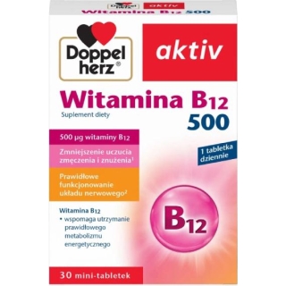 DOPPELHERZ AKTIV Witamina B12 500, 30 tabletek - zdjęcie poglądowe #1