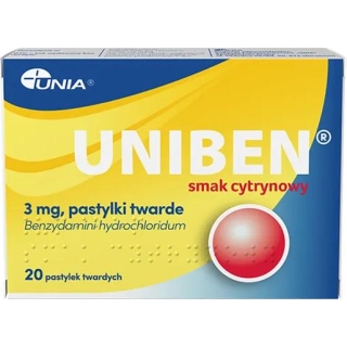 UNIBEN smak cytrynowy, 20 pastylek - zdjęcie poglądowe #1