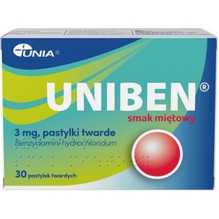 UNIBEN smak miętowy, 30 pastylek - zdjęcie poglądowe #1
