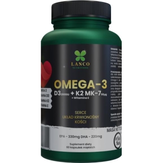 LANCO NUTRITIONS OMEGA 3+ D3K2, 60 kapsułek - zdjęcie poglądowe #1