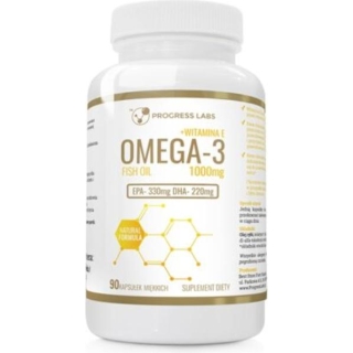 PROGRESS LABS Omega-3 + witamina E 1000mg, 90 kapsułek - zdjęcie poglądowe #1