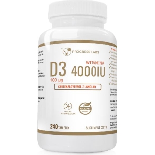 PROGRESS LABS Witamina D3 4000, 240 tabletek - zdjęcie poglądowe #1