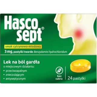 HASCOSEPT cytrynowo-miodowy, 24 pastylki - zdjęcie poglądowe #1