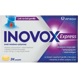 INOVOX na kaszel smak miodowo-cytrynowy, 24 pastylki - zdjęcie poglądowe #1