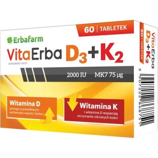 VITAERBA D3 + K2, 60 tabletek - zdjęcie poglądowe #1