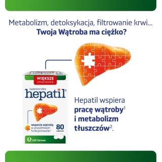 HEPATIL wspomaga pracę wątroby, 80 tabletek - zdjęcie poglądowe #3