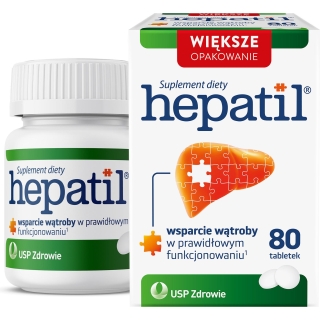 HEPATIL wspomaga pracę wątroby, 80 tabletek