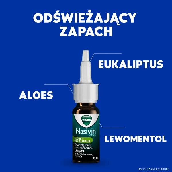 Aerozol do nosa Nasivin Vicks Aloes i Eukaliptus na zatkany nos, katar, 15 ml 3