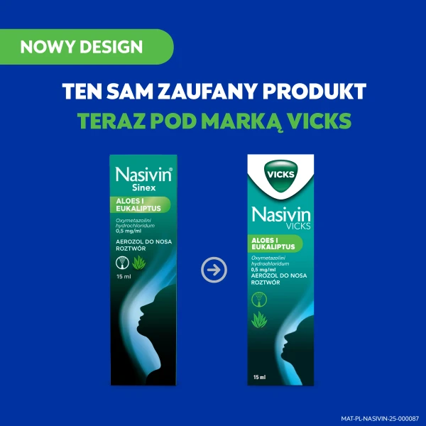 Aerozol do nosa Nasivin Vicks Aloes i Eukaliptus na zatkany nos, katar, 15 ml 7