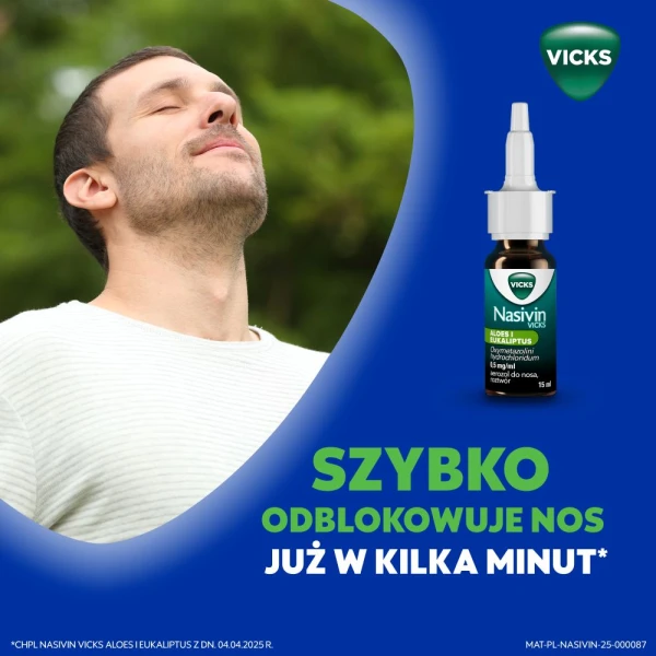 Aerozol do nosa Nasivin Vicks Aloes i Eukaliptus na zatkany nos, katar, 15 ml 8