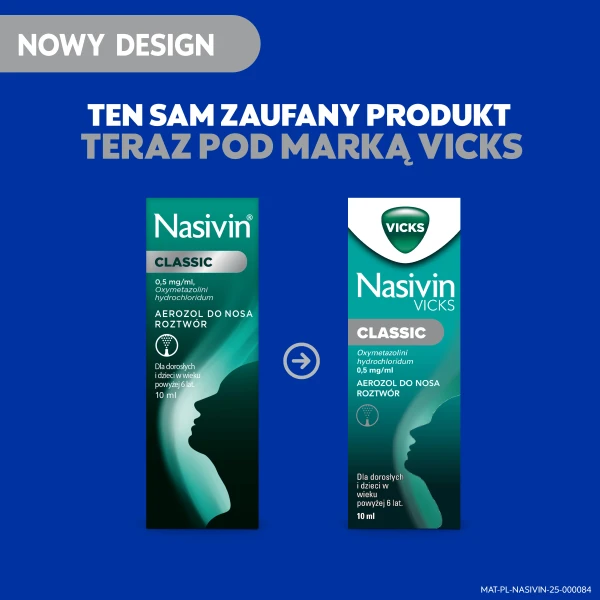 Aerozol do nosa Nasivin Vicks Classic na zatkany nos, katar, 10 ml 8