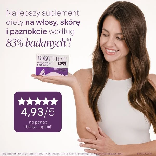 BIOTEBAL PLUS włosy, skóra, paznokcie 30+10 tabletek 6