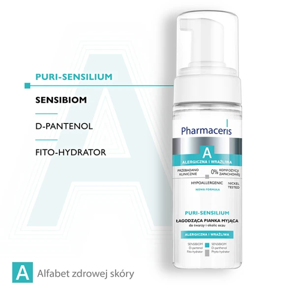 PHARMACERIS A Puri-Sensilium Łagodząca Pianka myjąca do twarzy i okolic oczu, 150 ml 1