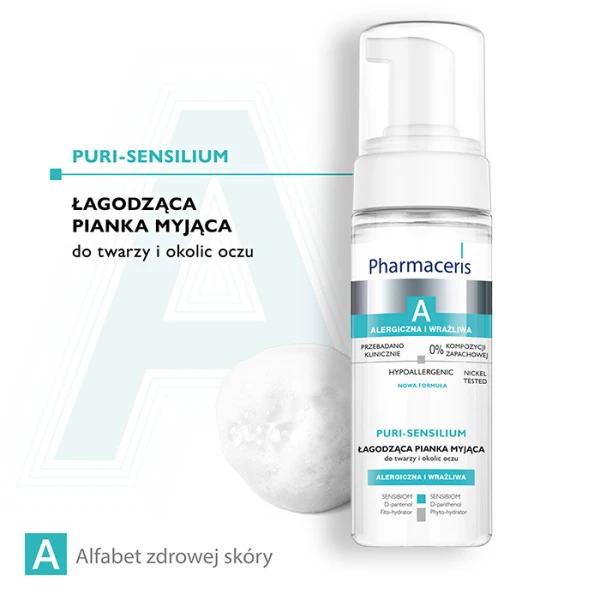 PHARMACERIS A Puri-Sensilium Łagodząca Pianka myjąca do twarzy i okolic oczu, 150 ml 2