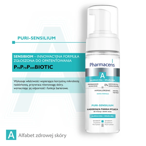 PHARMACERIS A Puri-Sensilium Łagodząca Pianka myjąca do twarzy i okolic oczu, 150 ml 3