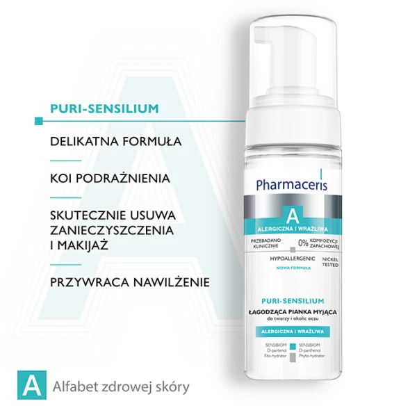 PHARMACERIS A Puri-Sensilium Łagodząca Pianka myjąca do twarzy i okolic oczu, 150 ml 4