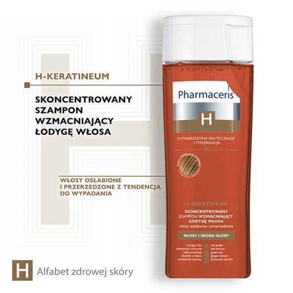 PHARMACERIS H Keratineum Szampon wzmacniający, 250 ml 1