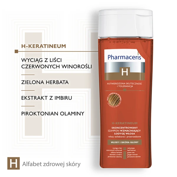 PHARMACERIS H Keratineum Szampon wzmacniający, 250 ml 2