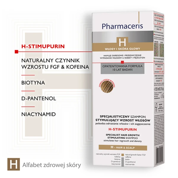 PHARMACERIS H Stimupurin Szampon stymulujący wzrost włosów, 250 ml 2